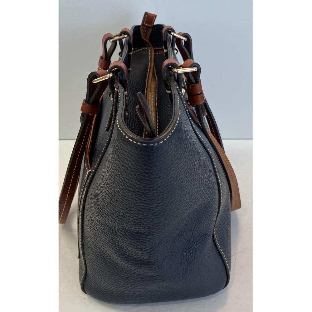 Dooney & Bourke Navy Blue Pebble Grain Janie Tote - Picture 4 of 11